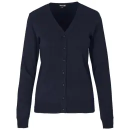 Ladies Quantum Low Pill Cardigan Navy Front